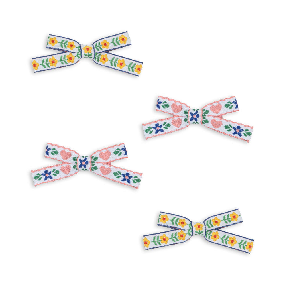 Konges Sløjd - Bow hair clips - set of 4 - White / Rose | Scout & Co