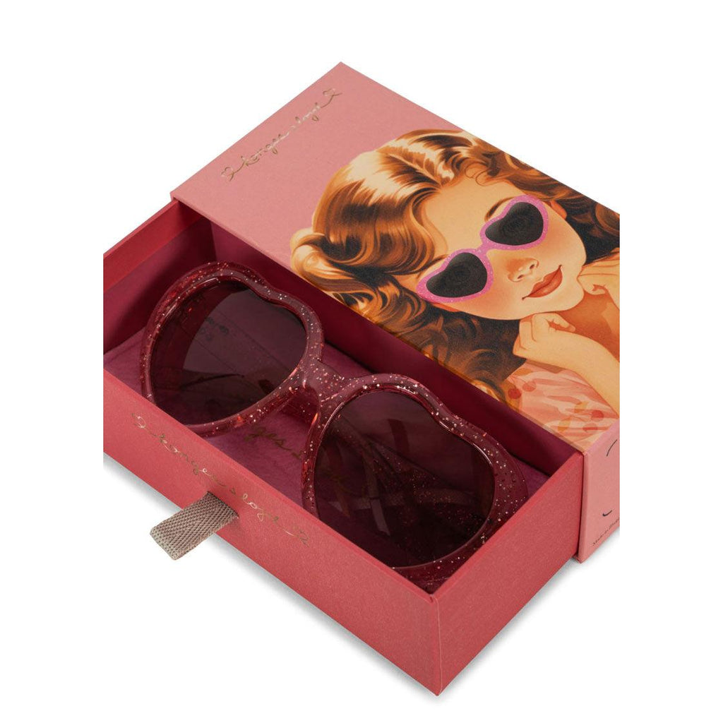 Konges Sløjd - Heart sunglasses - Junior - Cherry Glitter | Scout & Co