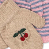 Konges Sløjd - Filla mittens - 2 pairs - Cherry / Stripe | Scout & Co