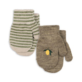 Konges Sløjd - Filla mittens - 2 pairs - Lemon / Stripe | Scout & Co
