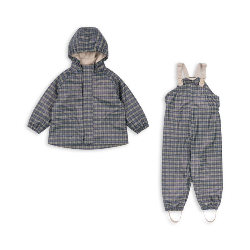 Konges Sløjd - Rainy Palme rain set - Laurel Blue Check | Scout & Co