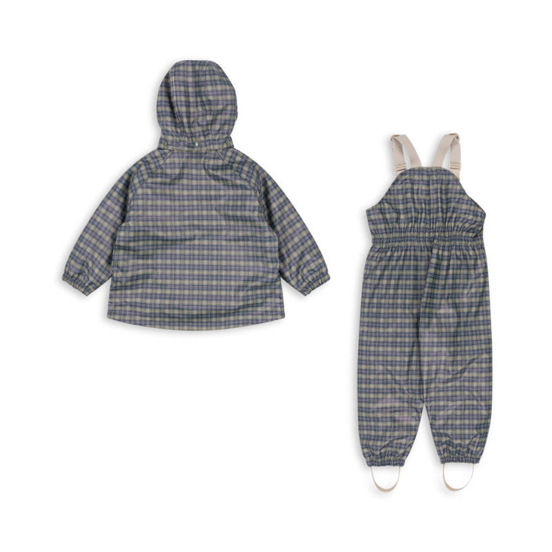 Konges Sløjd - Rainy Palme rain set - Laurel Blue Check | Scout & Co