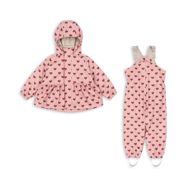 Konges Sløjd - Rainy Palme girl rain set - Amour Pink | Scout & Co