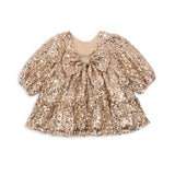 Konges Sløjd - Lila sequins bow dress - Gold glitter | Scout & Co