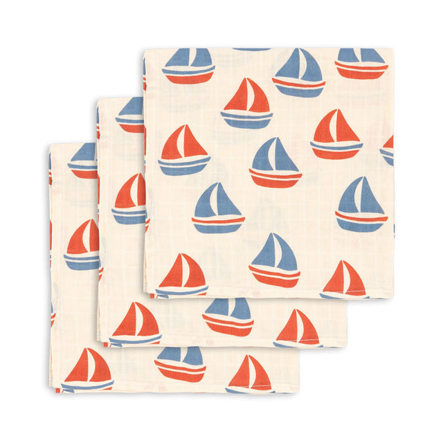 Konges Sløjd - Muslin cloths 3 pack - Ahoy | Scout & Co