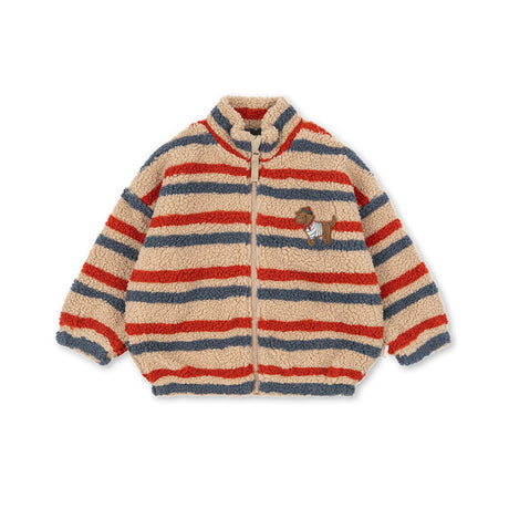 Konges Sløjd - Jody embroidery teddy jacket - Tangerine Stripe | Scout & Co