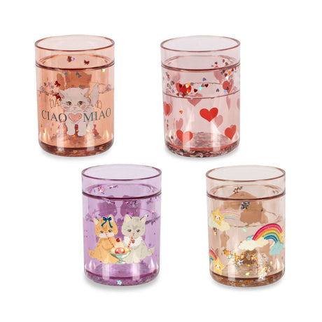 Konges Sløjd - Glitter cups - set of 4 - kittens, rainbows & hearts | Scout & Co