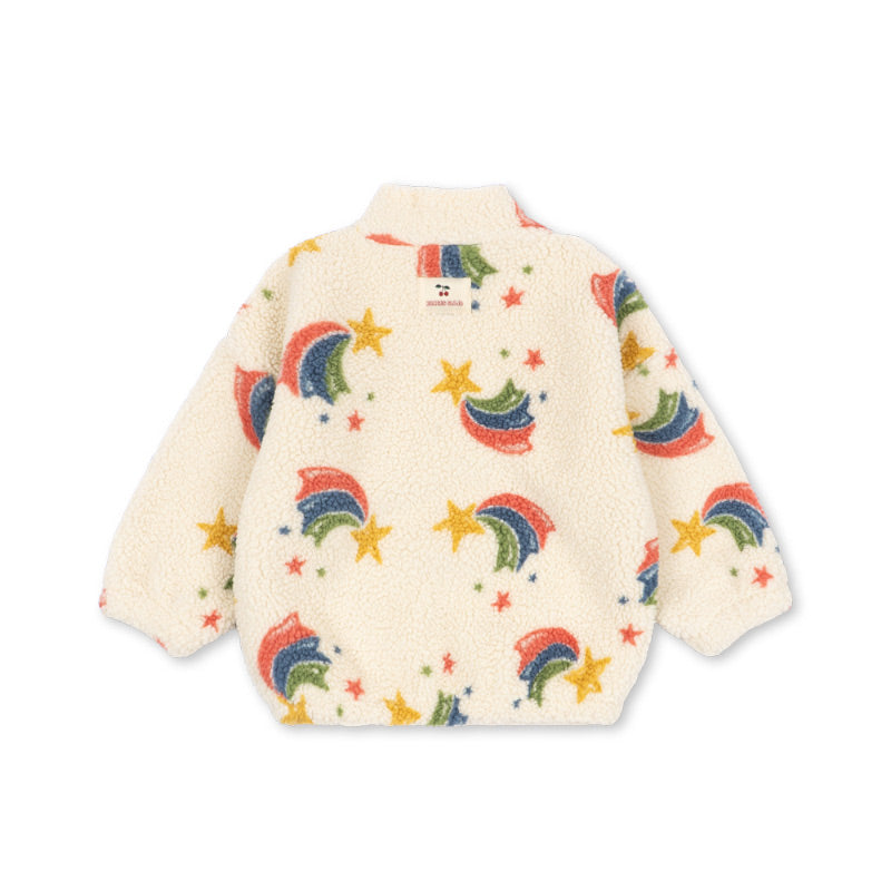Konges Sløjd - Jody teddy half zip top - Rainbow Star | Scout & Co