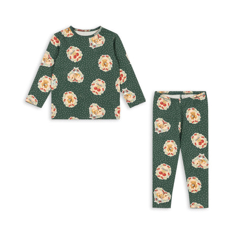 Konges Sløjd - Christmas Pyjamas - Deer Diary Green | Scout & Co