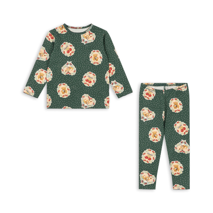 Konges Sløjd - Christmas Pyjamas - Deer Diary Green | Scout & Co