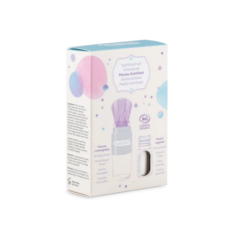 Namaki - Organic sparkling glitter powder + brush for kids - Silver | Scout & Co