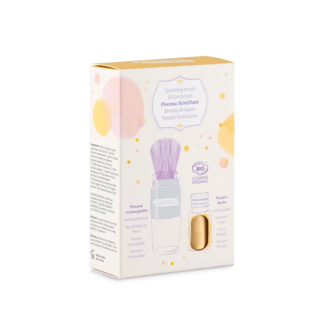 Namaki - Organic sparkling glitter powder + brush for kids - Gold | Scout & Co