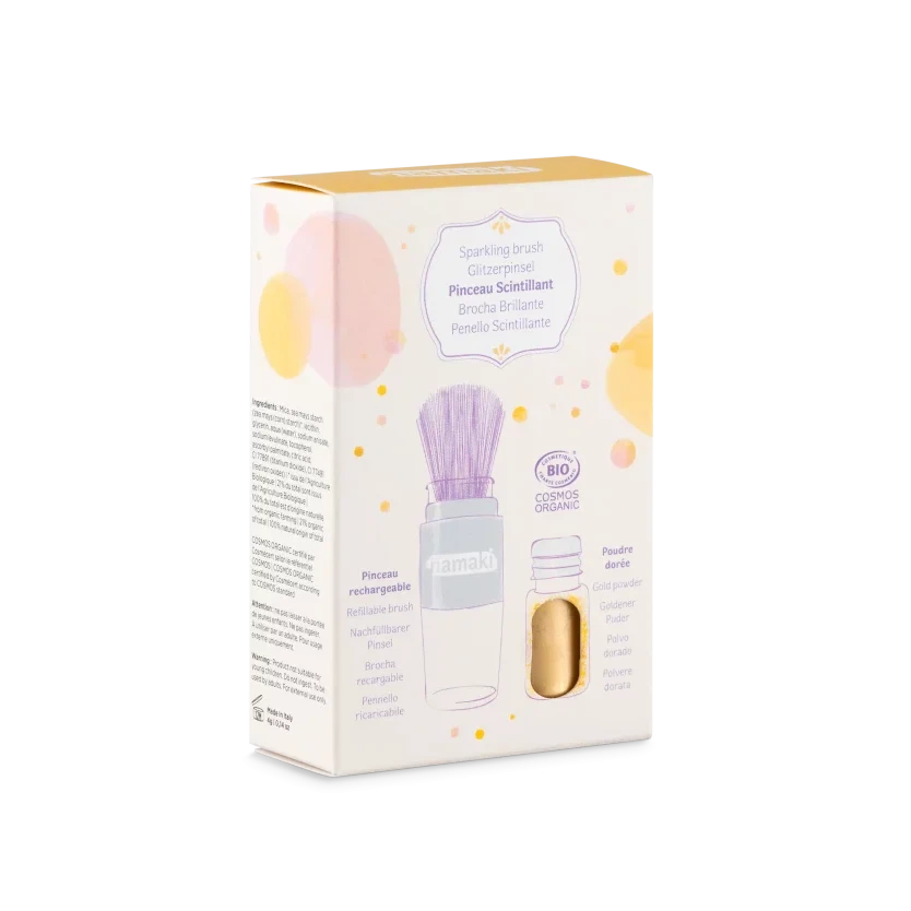 Namaki - Organic sparkling glitter powder + brush for kids - Gold | Scout & Co