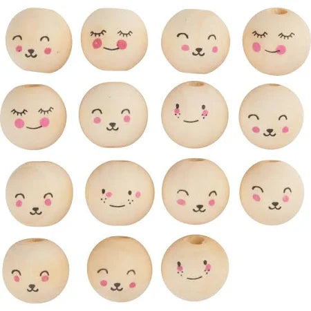 Folia - Wooden beads set - Cute Faces | Scout & Co