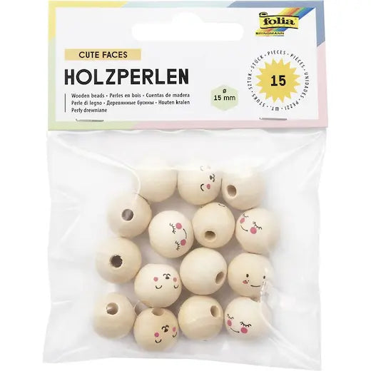 Folia - Wooden beads set - Cute Faces | Scout & Co