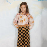 Mini Rodini - Chess check knit trousers - brown | Scout & Co