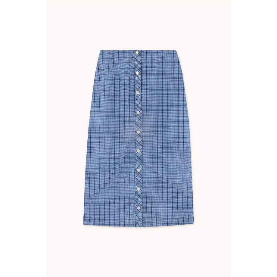 The Tiny Big Sister Blue Check Midi Skirt UK Stockist Scout Co