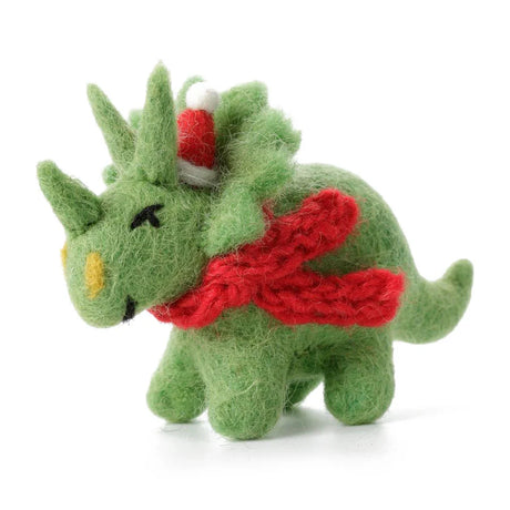 Amica - Triceratops with hat & scarf - Christmas felt decoration
