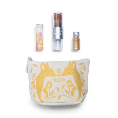 Namaki - Gold Sparkling Fox pouch gift set - organic make-up for kids | Scout & Co