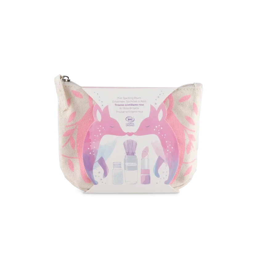 Namaki - Pink Sparkling Fox pouch - organic make-up for kids gift set | Scout & Co