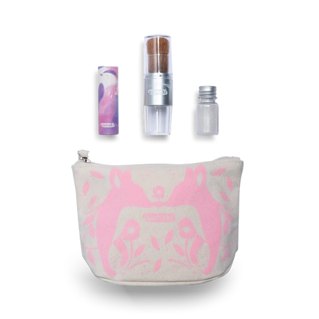 Namaki - Pink Sparkling Fox pouch - organic make-up for kids gift set | Scout & Co