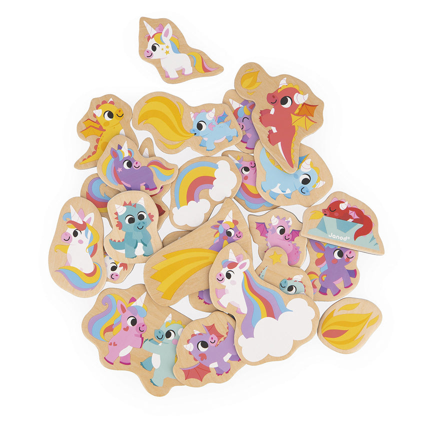 Janod - Unicorn & dragon magnets - set of 24 | Scout & Co