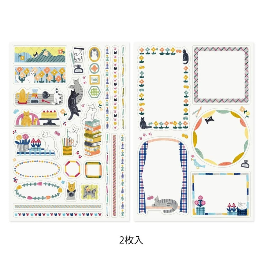 Midori - Yuru Log stickers - Cat (2 sheets) | Scout & Co