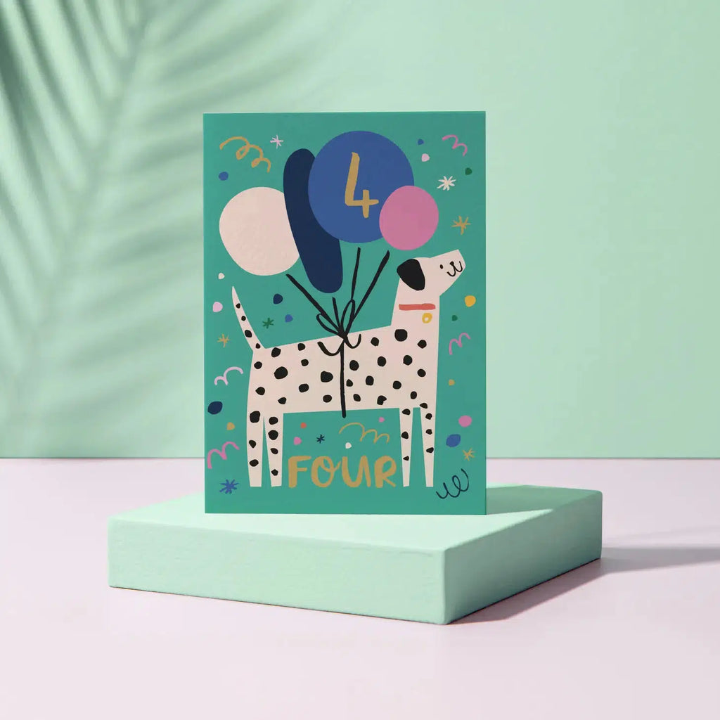 Rumble Cards - Dalmation 4th birthday card | Scout & Co