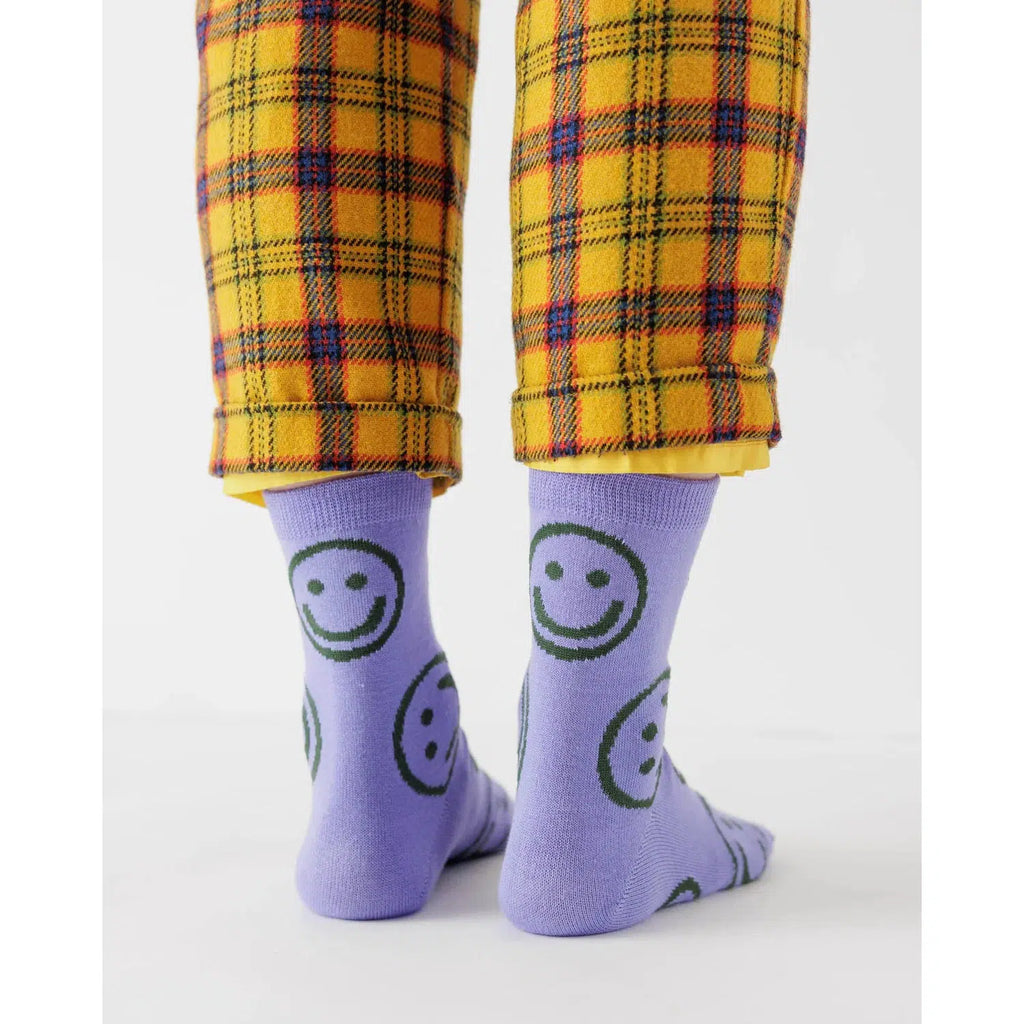 Baggu – Adult crew socks - Lavender Happy | Scout & Co