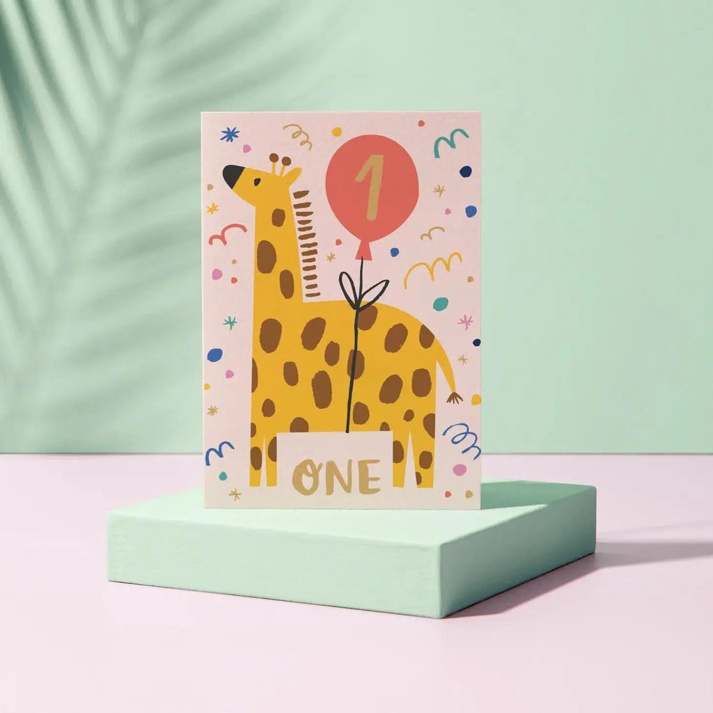 Rumble Cards - Giraffe 1st birthday card | Scout & Co