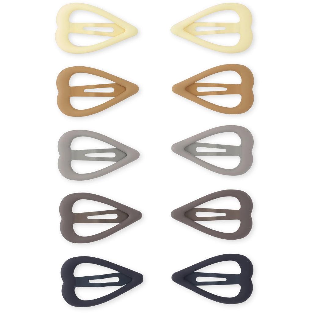 Konges Sløjd - Heart mini hair clips 10 pack - Blue | Scout & Co
