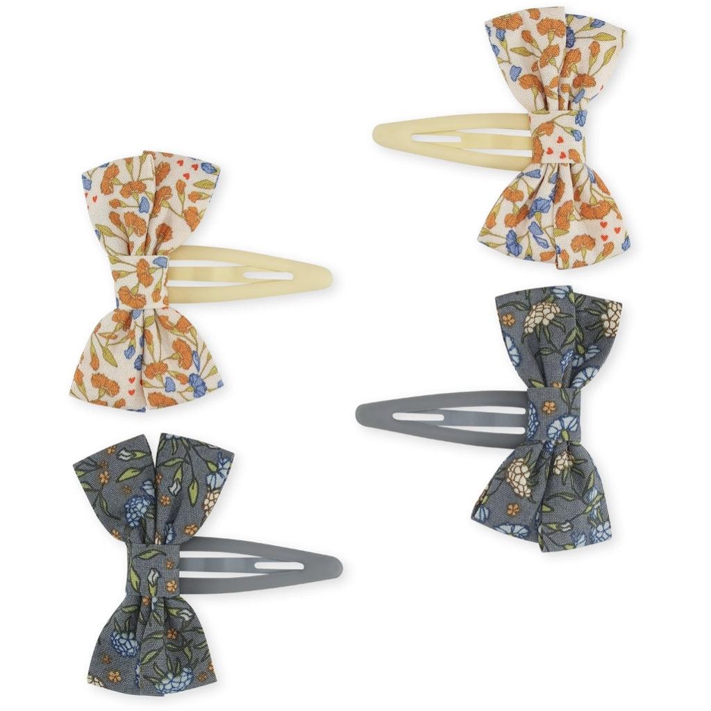 Konges Sløjd - Bow hair clips 4 pack - Nuit de Fleurs | Scout & Co