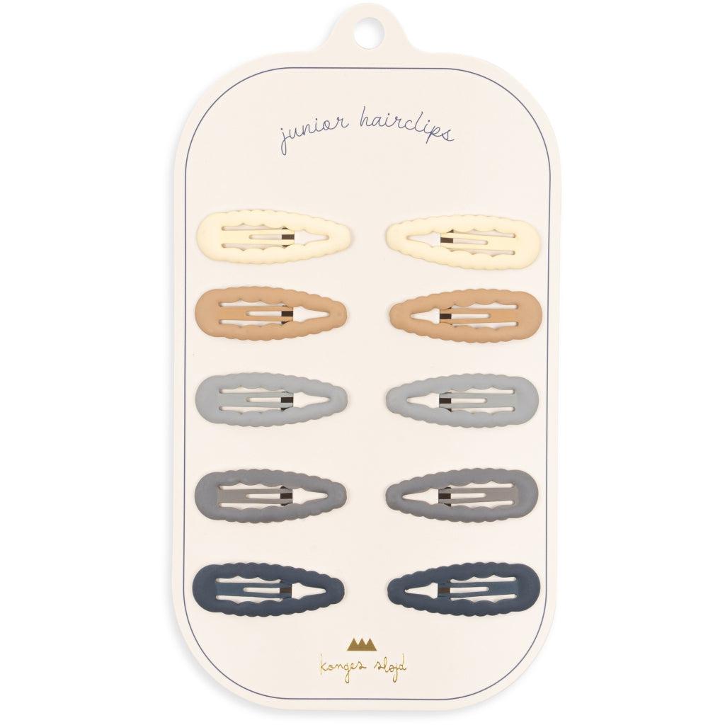 Konges Sløjd - Scallop junior hair clips 10 pack - Blue | Scout & Co