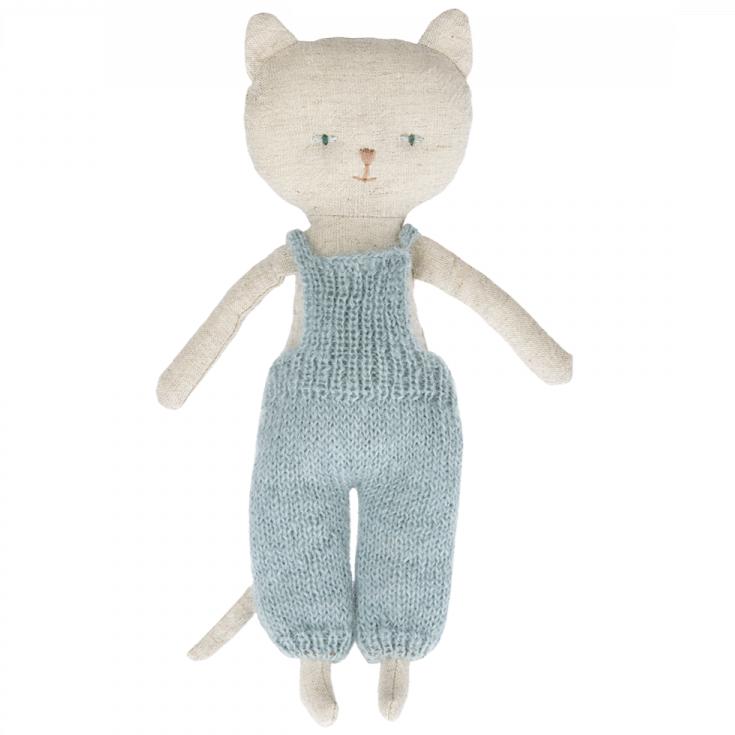 Maileg - Chatons kitten soft toy - Dark Nature in dungarees | Scout & Co