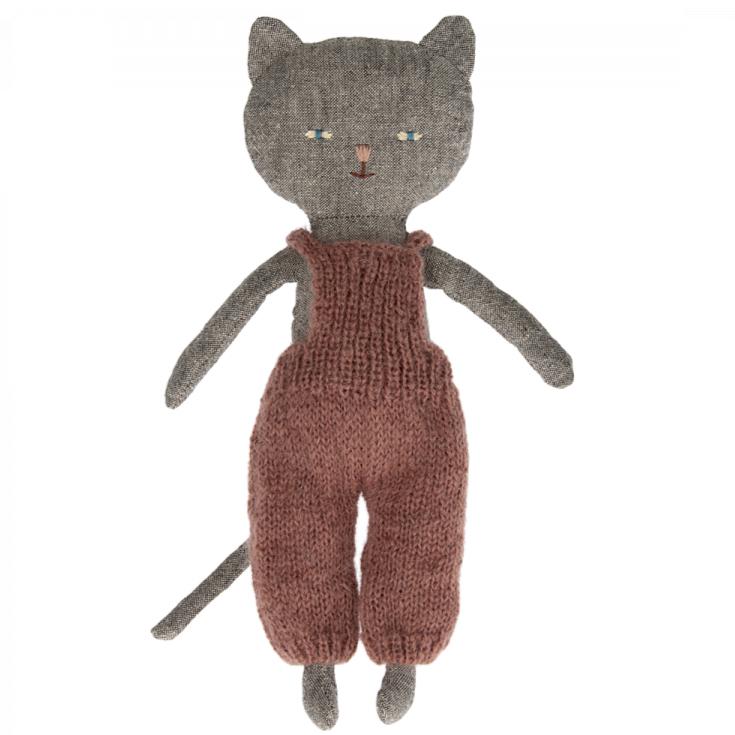 Maileg - Chatons kitten soft toy - Grey in dungarees | Scout & Co