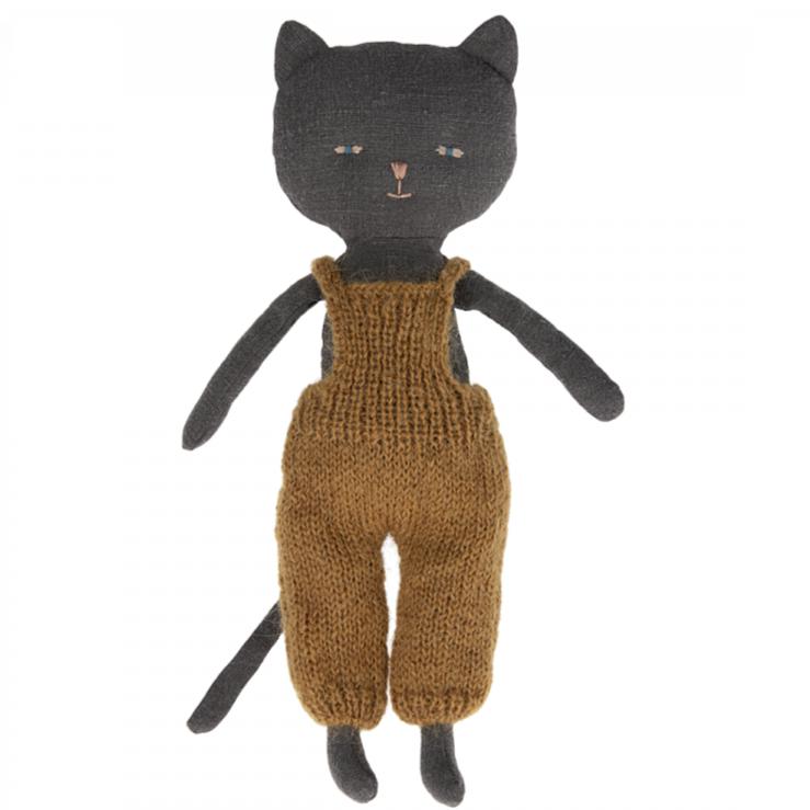 Maileg - Chatons kitten soft toy - black in dungarees | Scout & Co