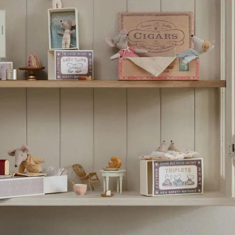 Maileg - Baby mice triplets in box - spotty bedding | Scout & Co