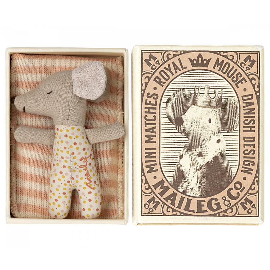 Maileg - Sleepy wakey baby mouse in box - girl | Scout & Co