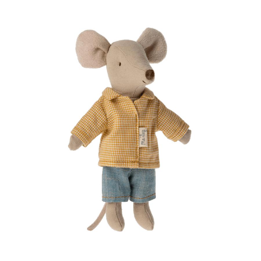 Maileg - Big brother mouse in box - yellow top & jeans | Scout & Co