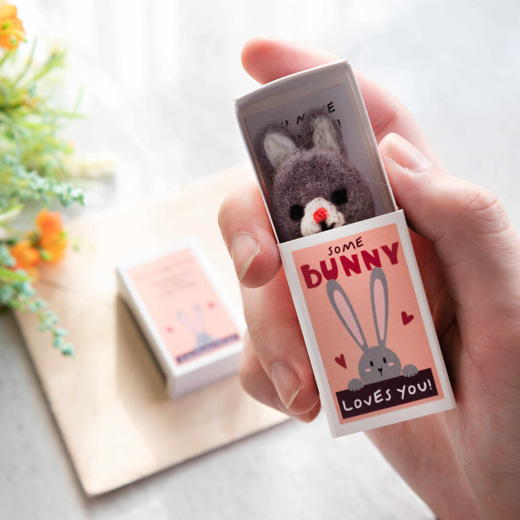 Some Bunny Loves You Wool Felt Rabbit In A Matchbox | Scout & Co