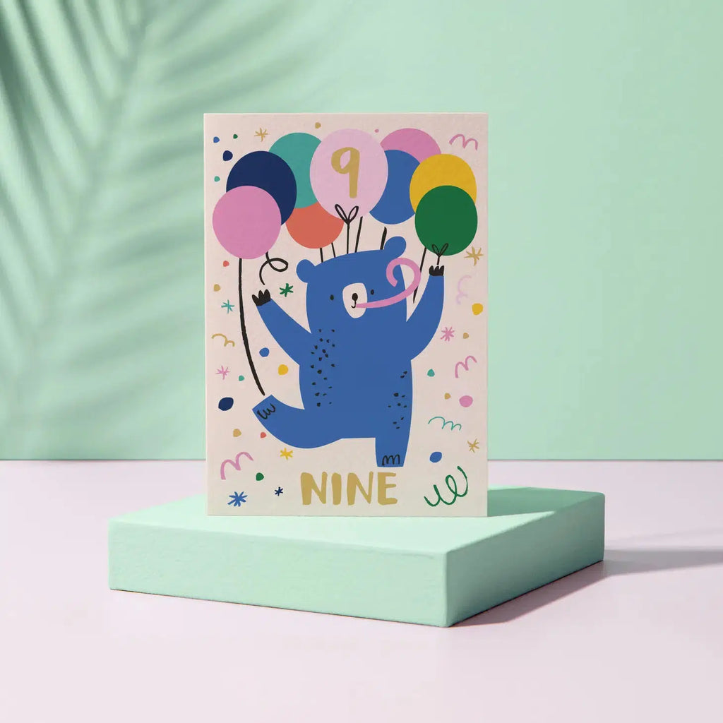 Rumble Cards - Bear 9th birthday card | Scout & Co