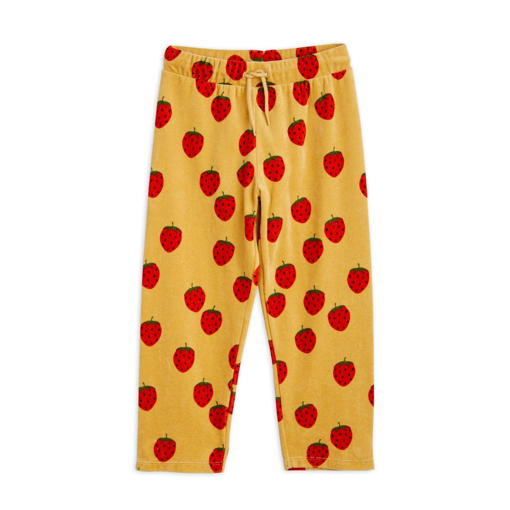 Mini Rodini - Strawberries velour trousers | Scout & Co