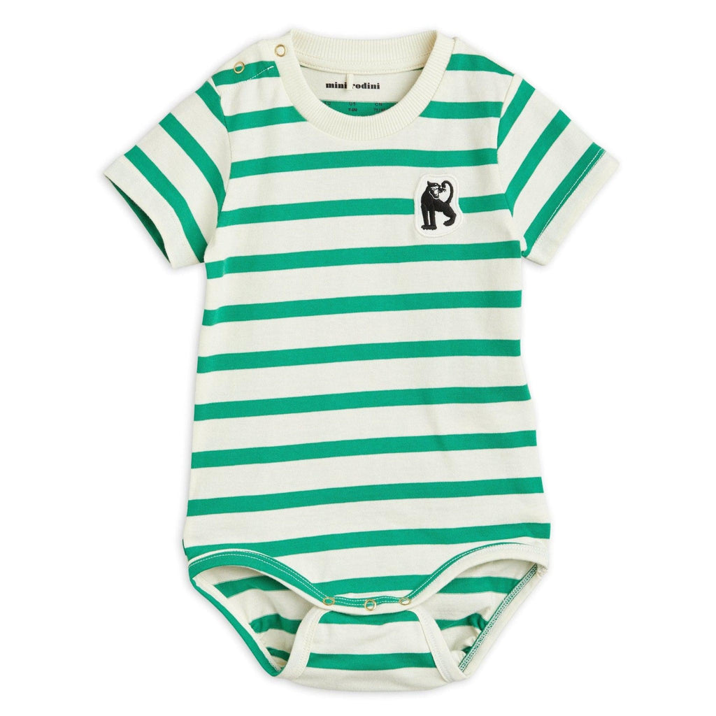 Mini Rodini - Panther patch baby bodysuit - green | Scout & Co