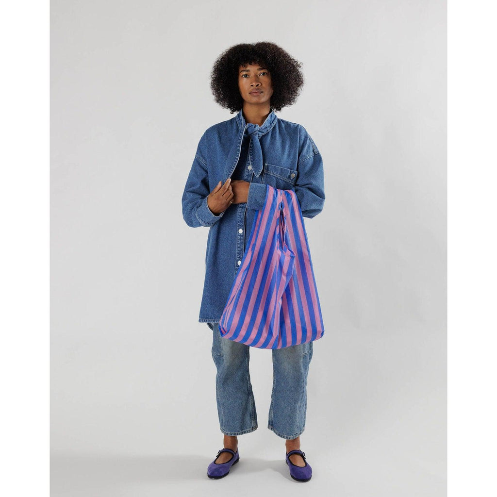 Baggu – Standard Baggu reusable bag - Blue Pink Awning Stripe | Scout & Co