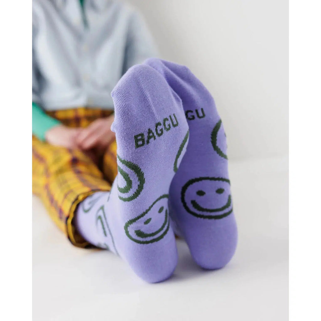 Baggu – Adult crew socks - Lavender Happy | Scout & Co