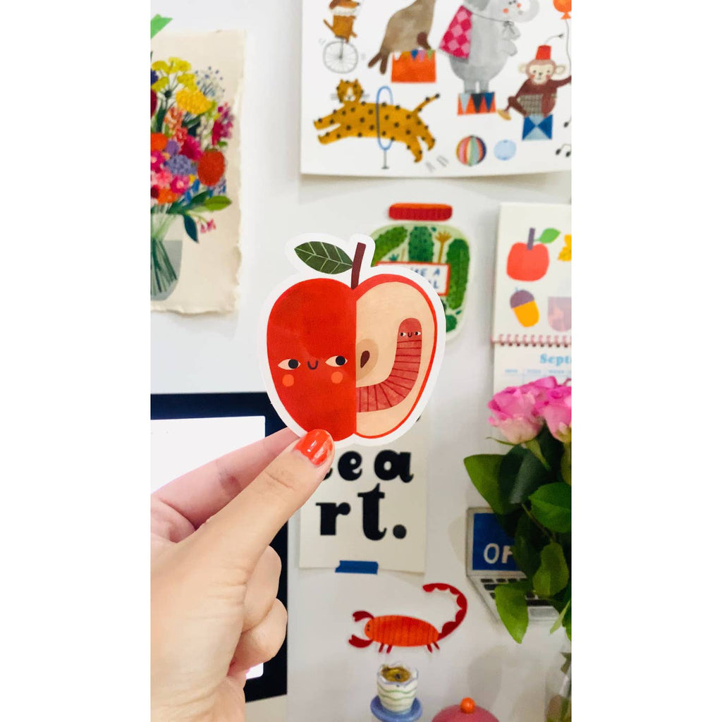 Daria Solak - Apple and Worm sticker | Scout & Co