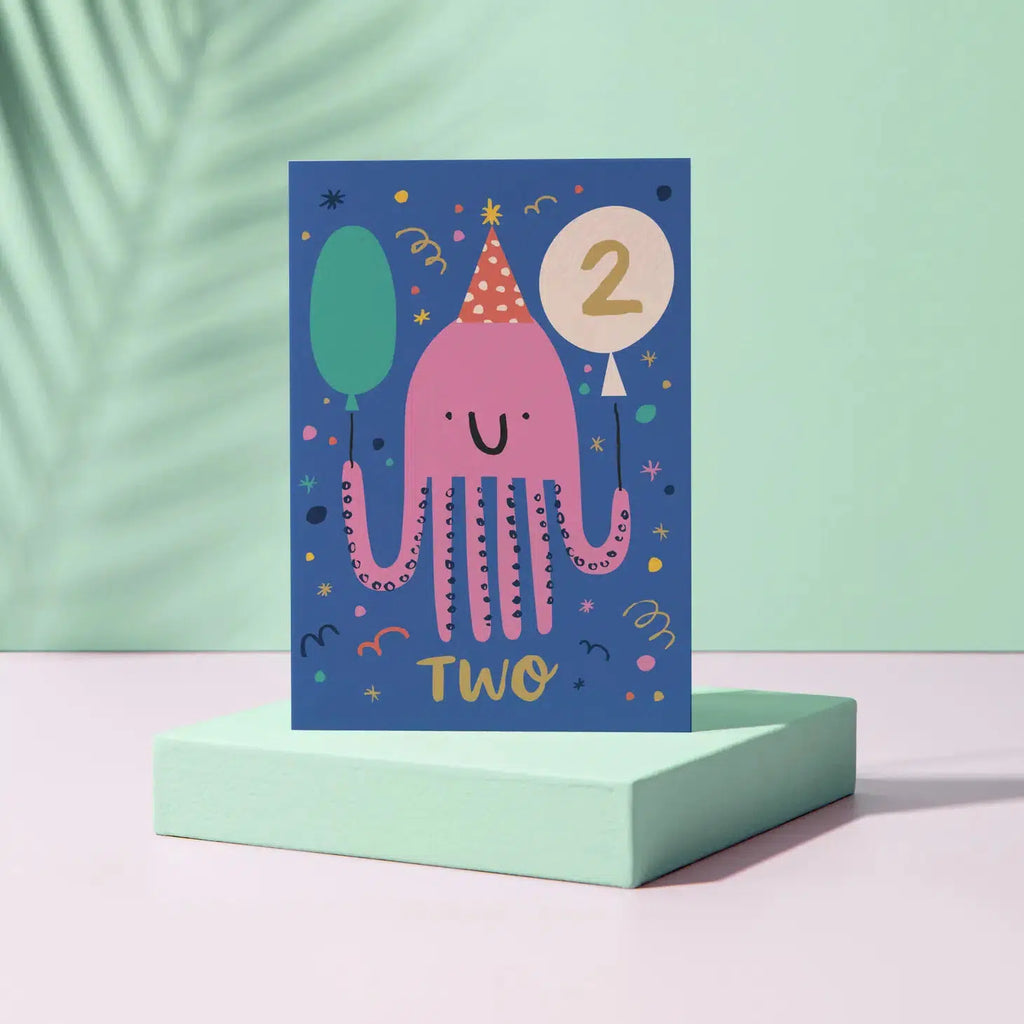 Rumble Cards - Octopus 2nd birthday card | Scout & Co