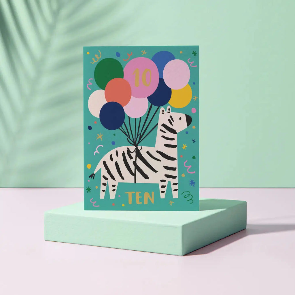 Rumble Cards - Zebra 10th birthday card | Scout & Co