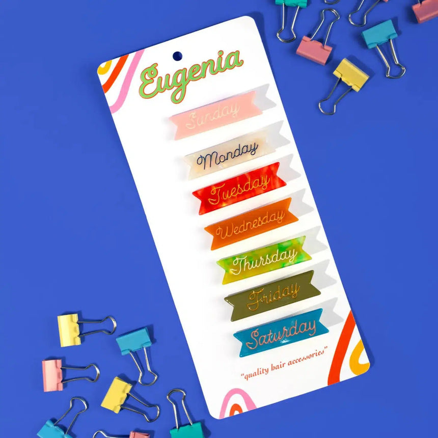 Eugenia Kids - Days Of The Week hair clips - set of 7 | Scout & Co