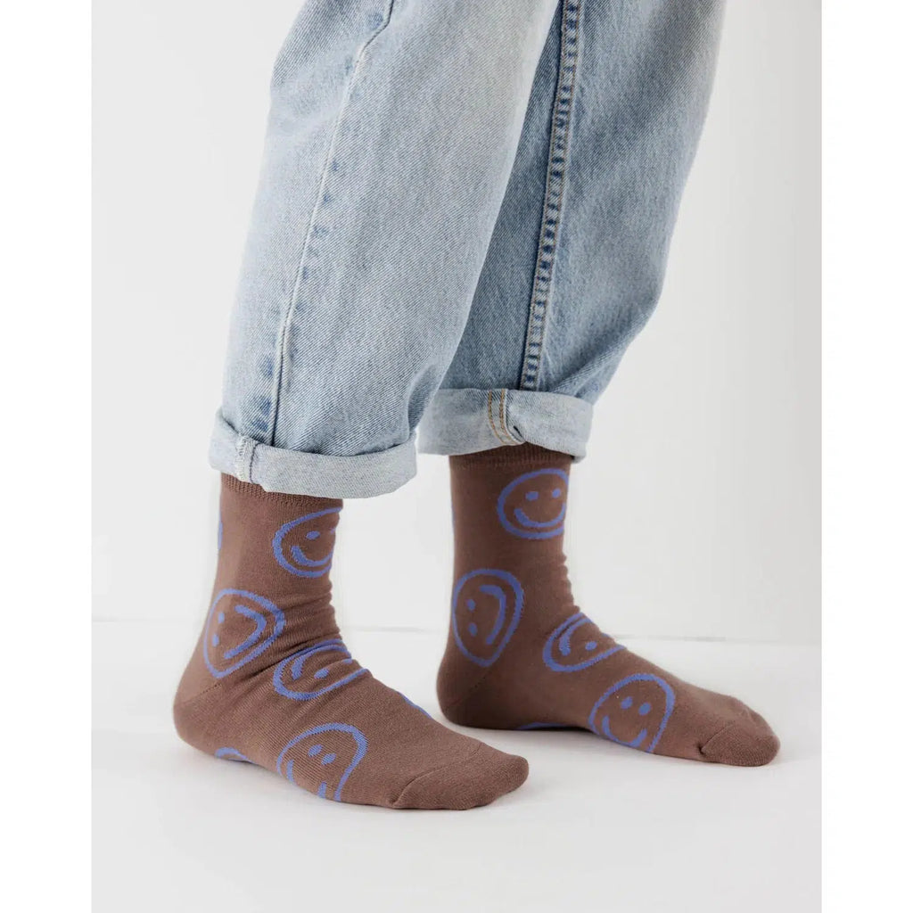 Baggu – Adult crew socks - Cocoa Happy | Scout & Co